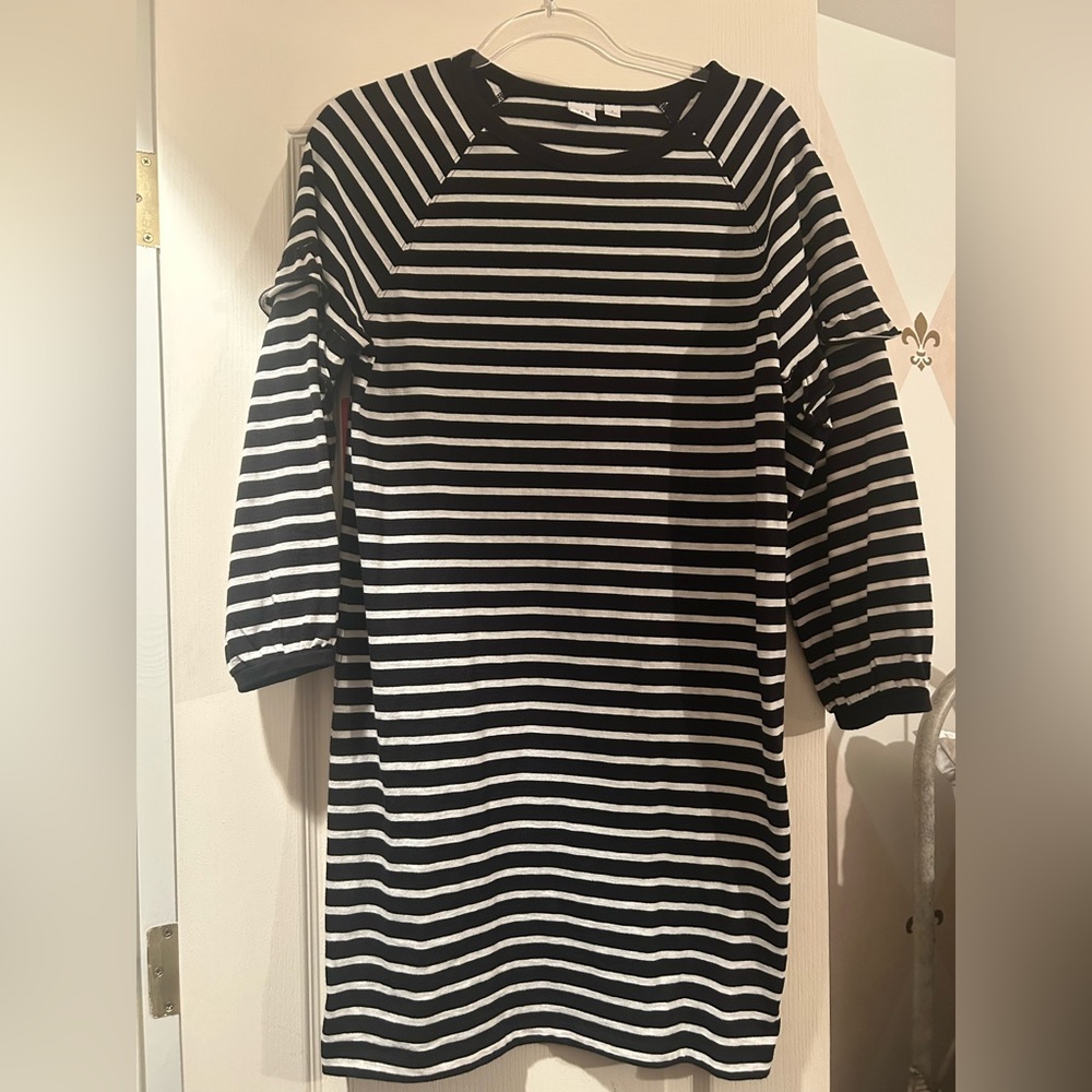 Gap black and white stripe dress